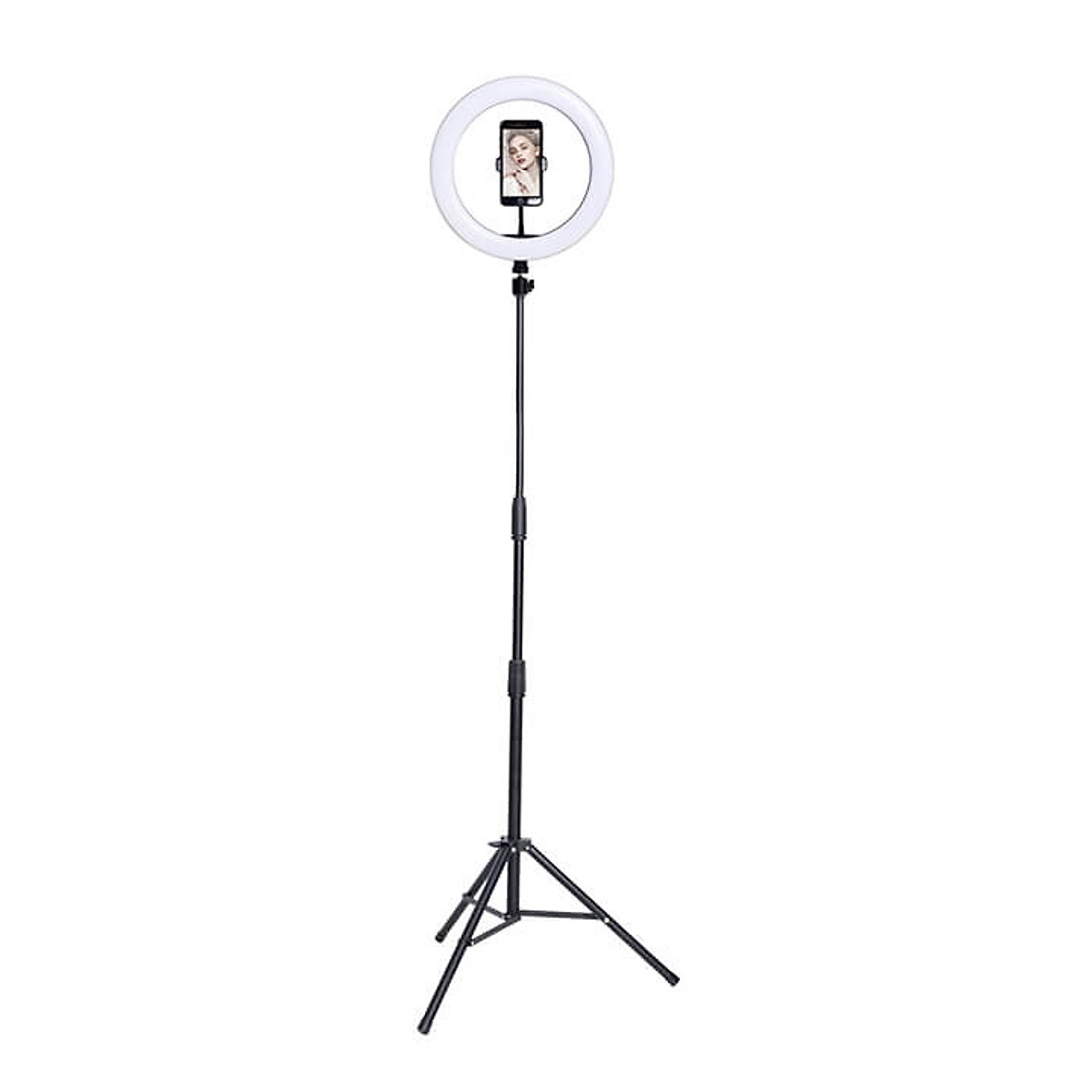 Đèn Livestream size 26 36 45 cm và chân đế 2m hỗ trợ chụp ảnh Make up trang điểm nhiều chế độ sáng, kèm kẹp điện thoại - Hàng chính hãng