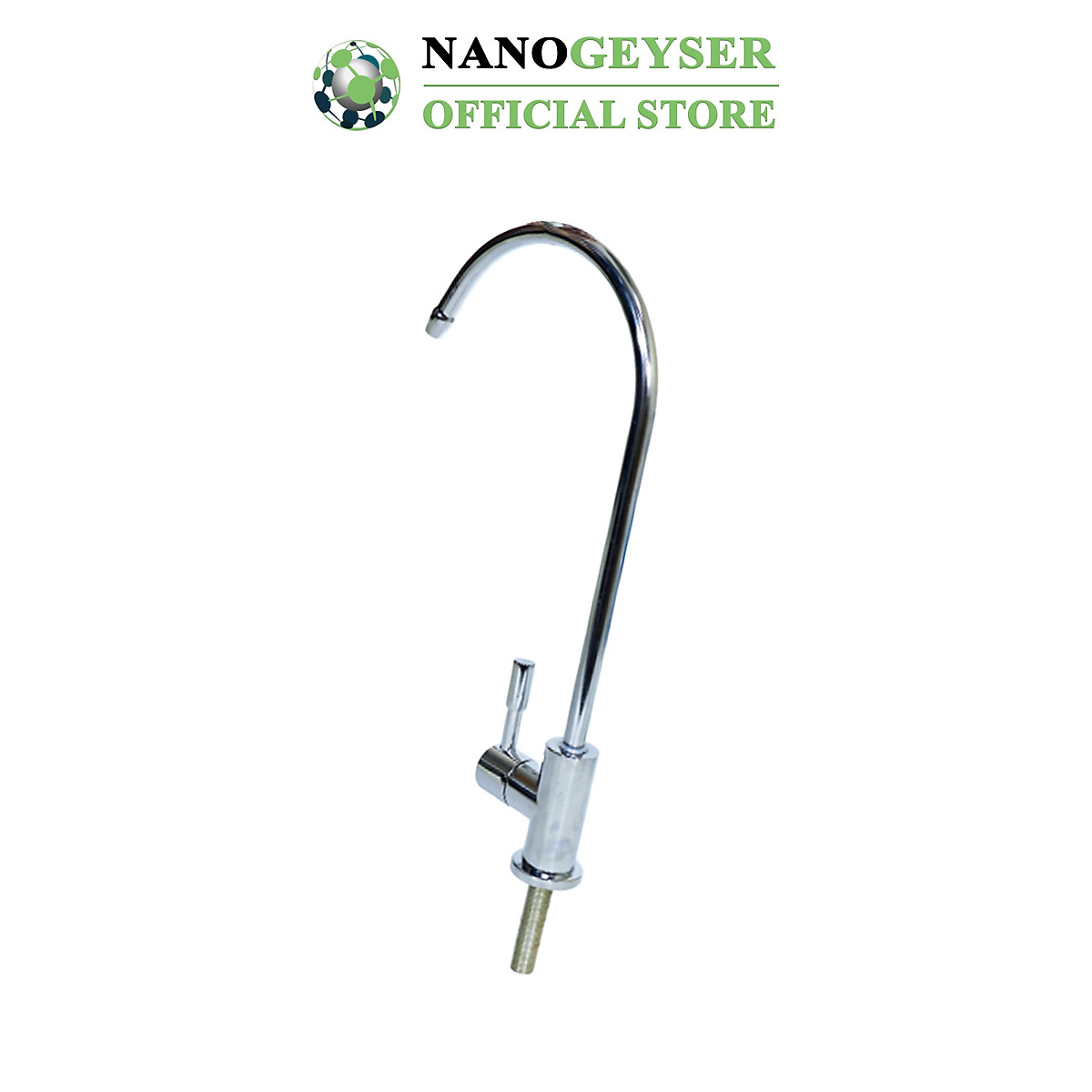 Vòi máy lọc nước Inox 304 Nano Geyser không Chì, Vòi gạt cổ ngỗng nối nhanh - Hàng Chính Hãng