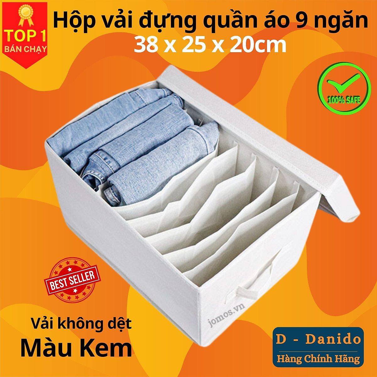 Hộp đựng đồ chia ngăn 9 và 16 ngăn sắp xếp quần áo Danido - Khay đựng đồ chia ngăn tiện ích, chất liệu cao cấp