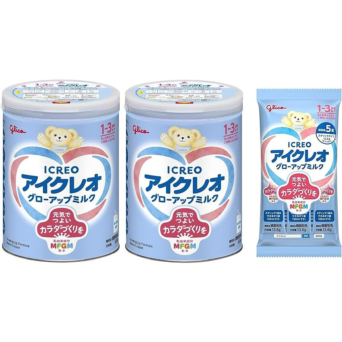 Sữa Bột Glico Icreo Grow-Up Cho Bé 1-3 Tuổi (2x820g/Lon)