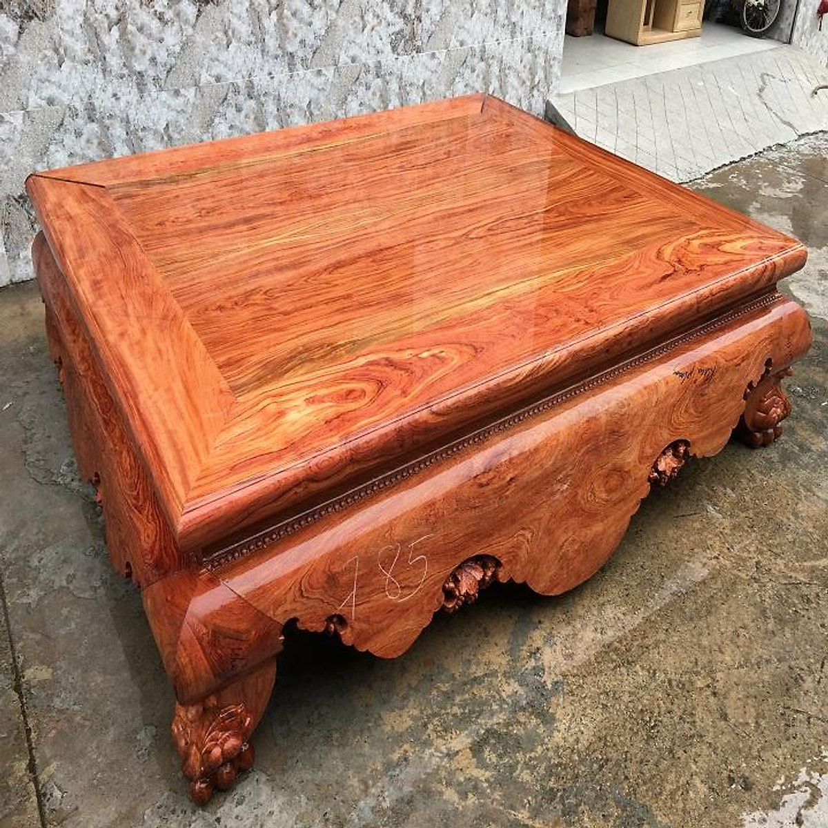 Sập chân quỳ dạ trơn tam diện gỗ hương đá chân 24 kt 180x220 ( Bác Nghiệp - Thái Nguyên )