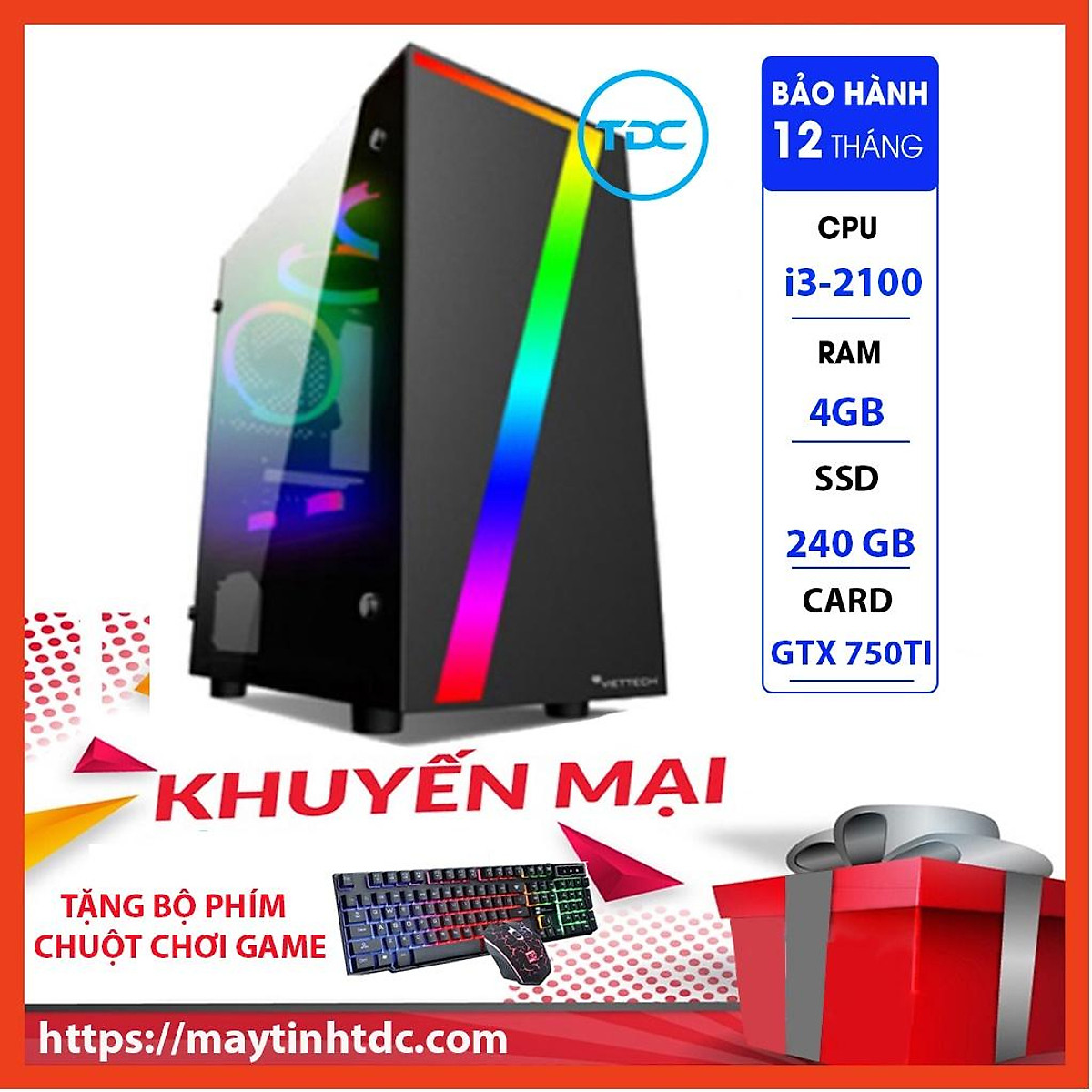 MAX PC GAMING X7 CPU Core i3-2100 Ram 4GB SSD 240GB GTX 750TI Chơi PUBG,LOL,CF,Fifa4,Đế chế Tặng Bộ Phím Chuột Game