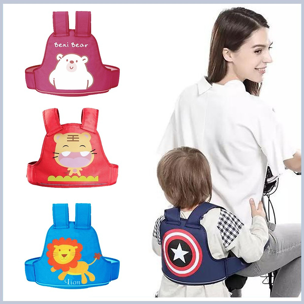 Đai Xe Máy Bảo Vệ An Toàn Cho Bé 1-10 Tuổi, Bé Ngồi Trước Hay Sau Đều Sử Dụng Được - Giao Ngẫu Nhiên