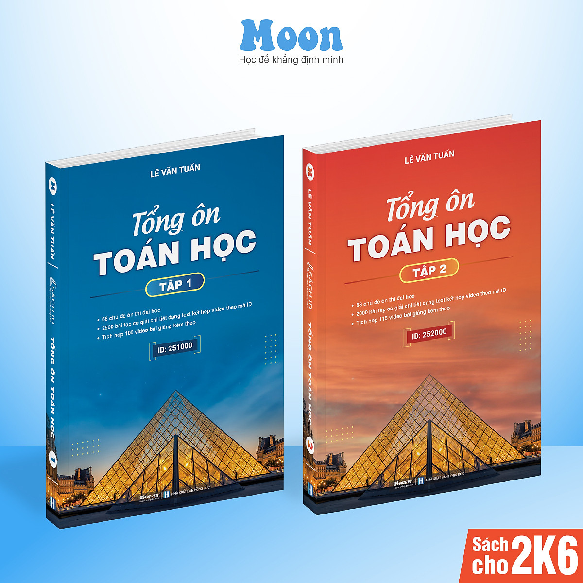 Combo 2 Sách ID Tổng Ôn Toán Học Lớp 12 tự học luyện thi thpt quốc gia môn toán 2023 Moonbook