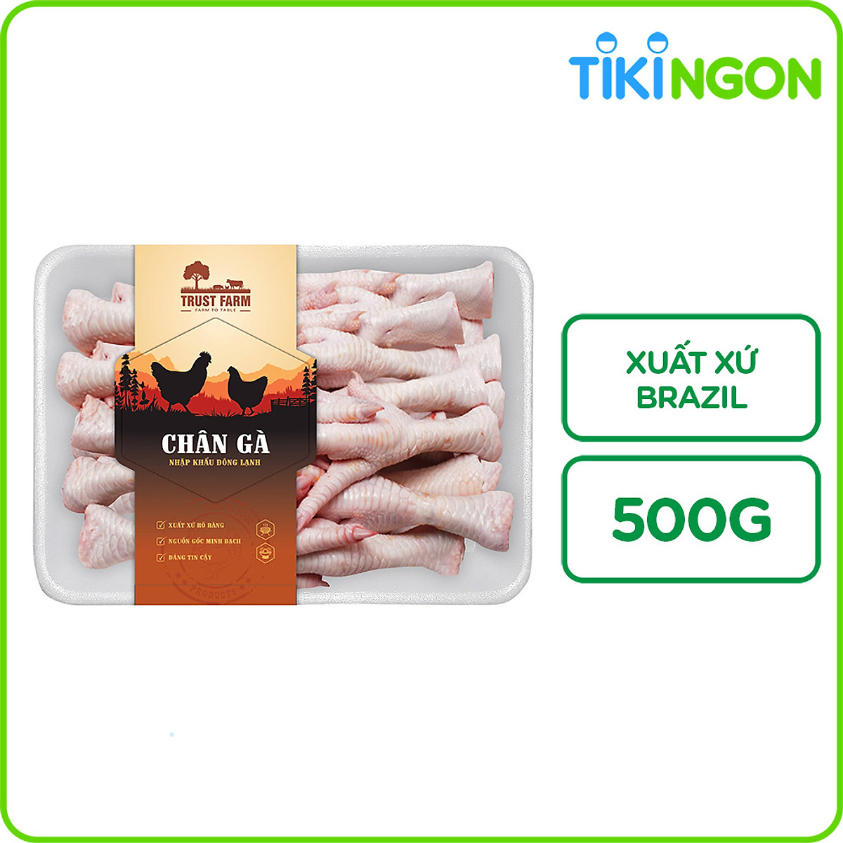 Chân Gà Đông Lạnh Trust Farm 500g - Thịt đông lạnh