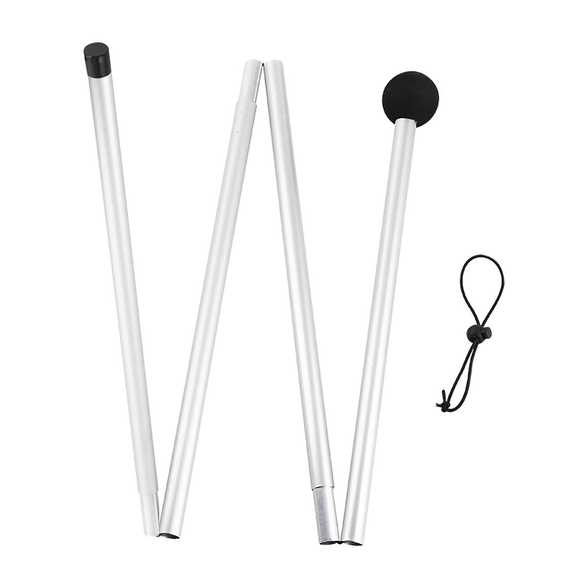 Rhino Valley Portable Aluminum Tent Poles - Foldable Replacement Support Rods For Tarps, Canopies, Shelters