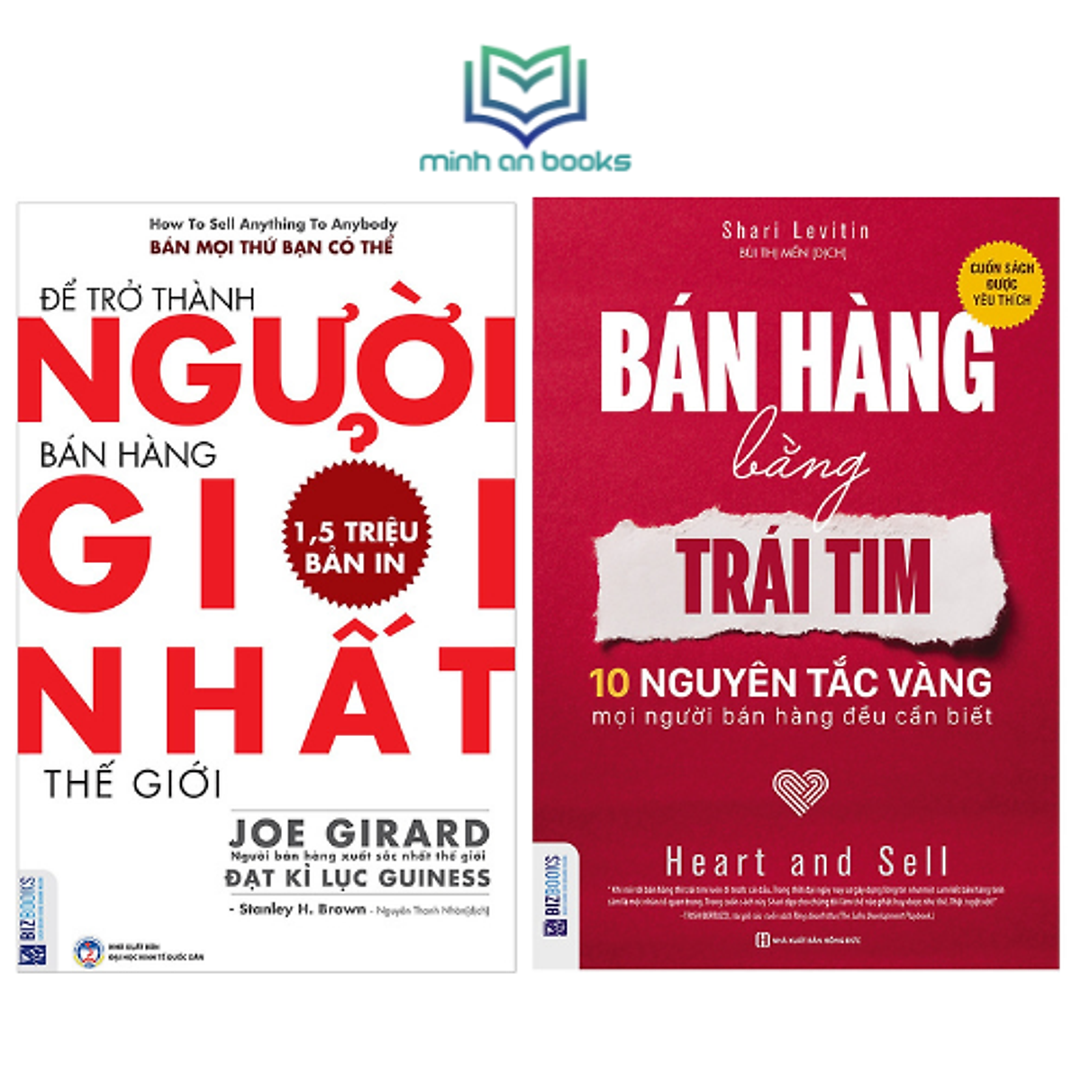 Combo Bộ 2 Cuốn Tuyệt Chiêu Bán Hàng: Để Trở Thành Người Bán Hàng Giỏi Nhất Thế Giới + Bán Hàng Bằng Trái Tim - MinhAnBooks