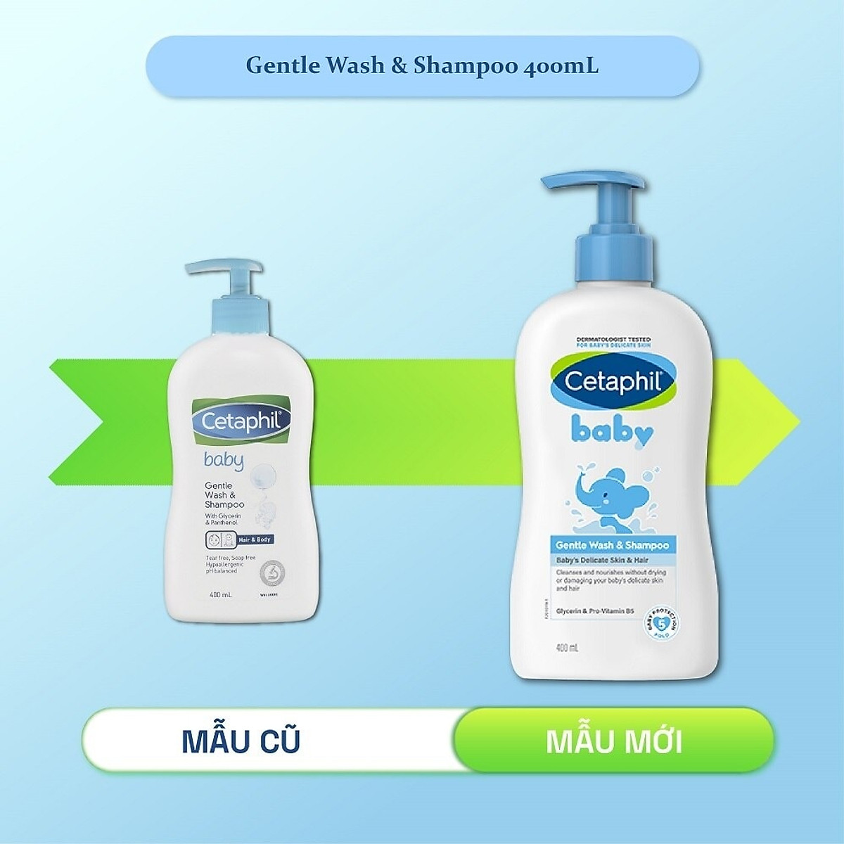 Sữa Tắm Và Gội Trẻ Em Cetaphil Baby Gentle Dịu Nhẹ Cho Làn Da Em Bé 400ml