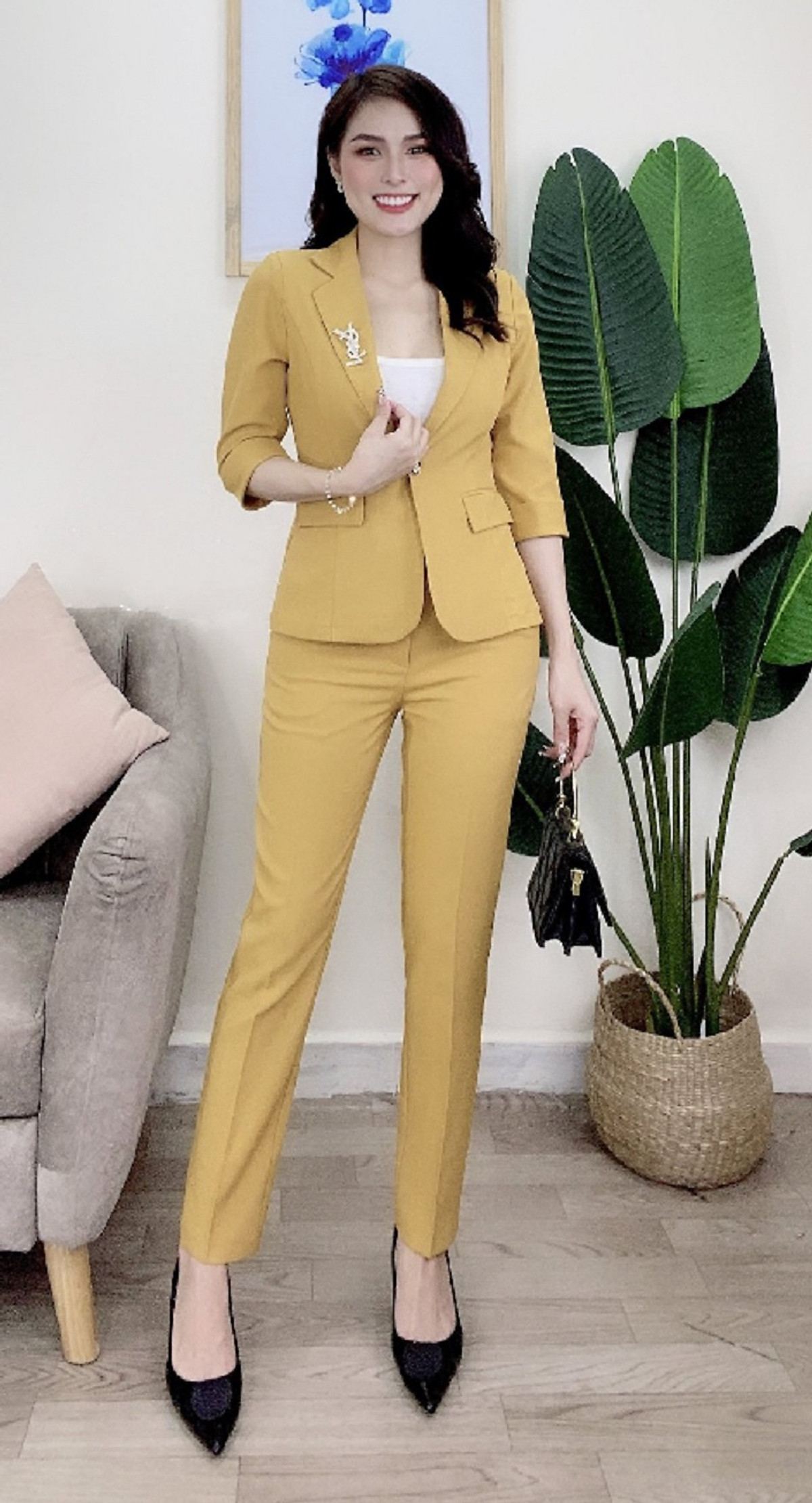 GIẢM 70 Bộ vest nữ công sở 1 cúc đẹp màu đen giá siêu rẻ  DUKI STORE   Lazadavn