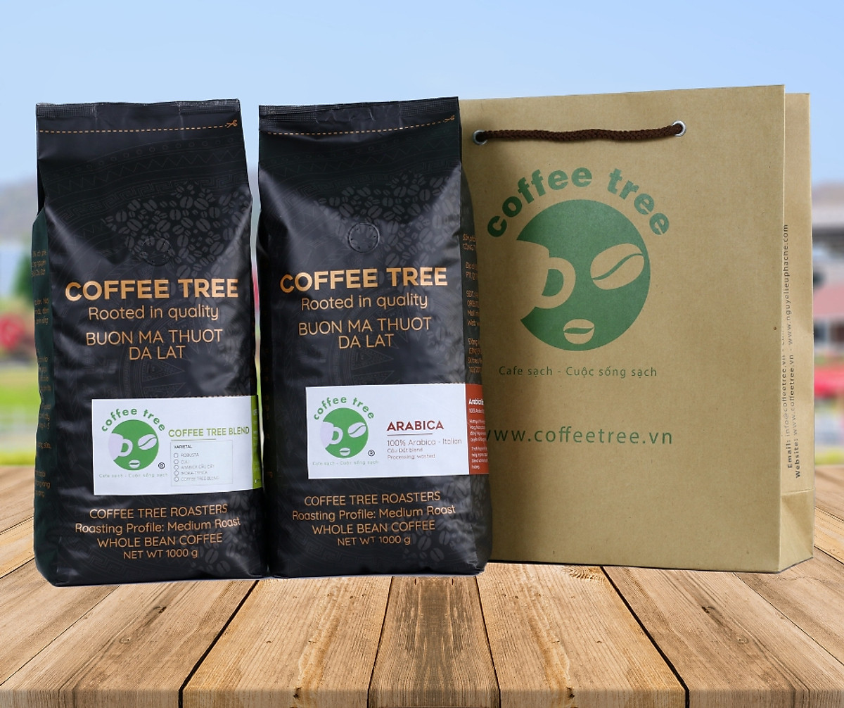 Cà phê bột Arabica Cầu Đất 500g nguyên chất 100% Coffee Tree thơm nồng, vị nhẹ, gu tây
