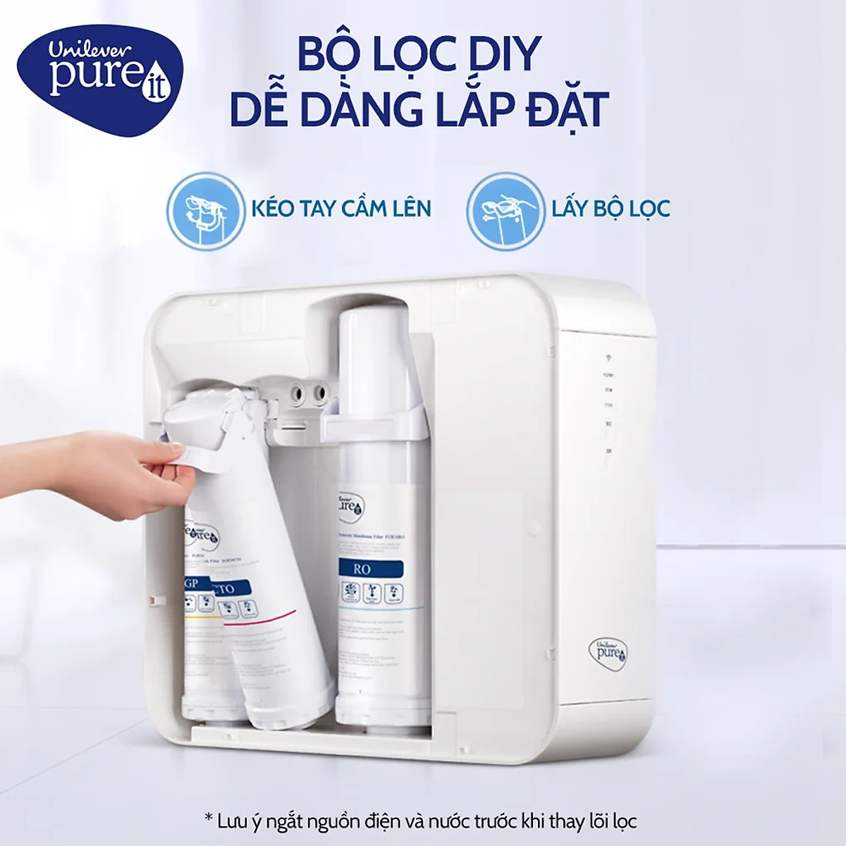 Máy lọc nước Unilever Pureit Delica UR5440 thiết kế nhỏ gọn tóc độ lọc 1 lít/phút -Hàng chính hãng