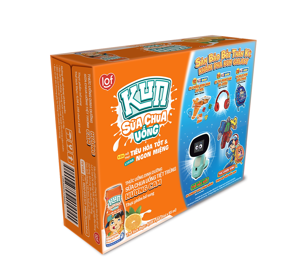 Thùng 48 Chai Sữa Chua Uống Cam KUN 85ml/chai