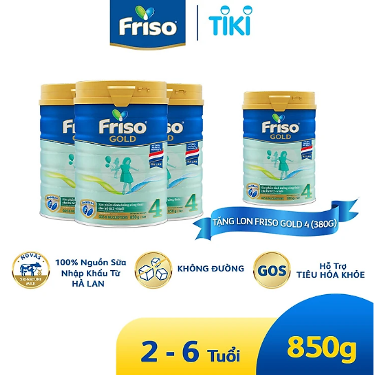 Sữa Bột Friso Gold 4 850g (Dành Cho Trẻ Từ 2 - 6 Tuổi)
