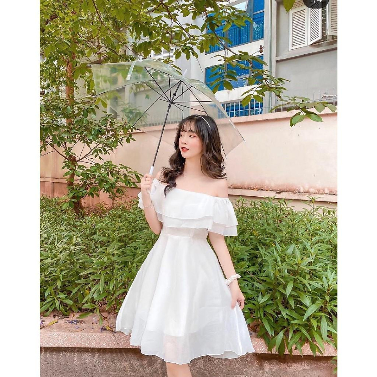 Váy Trắng Tiểu Thư Pretty In Rosé Dress Cúp Ngực Tay Phồng Họa Tiết Sáng Da  Form Chuẩn Tôn Dáng - MixASale