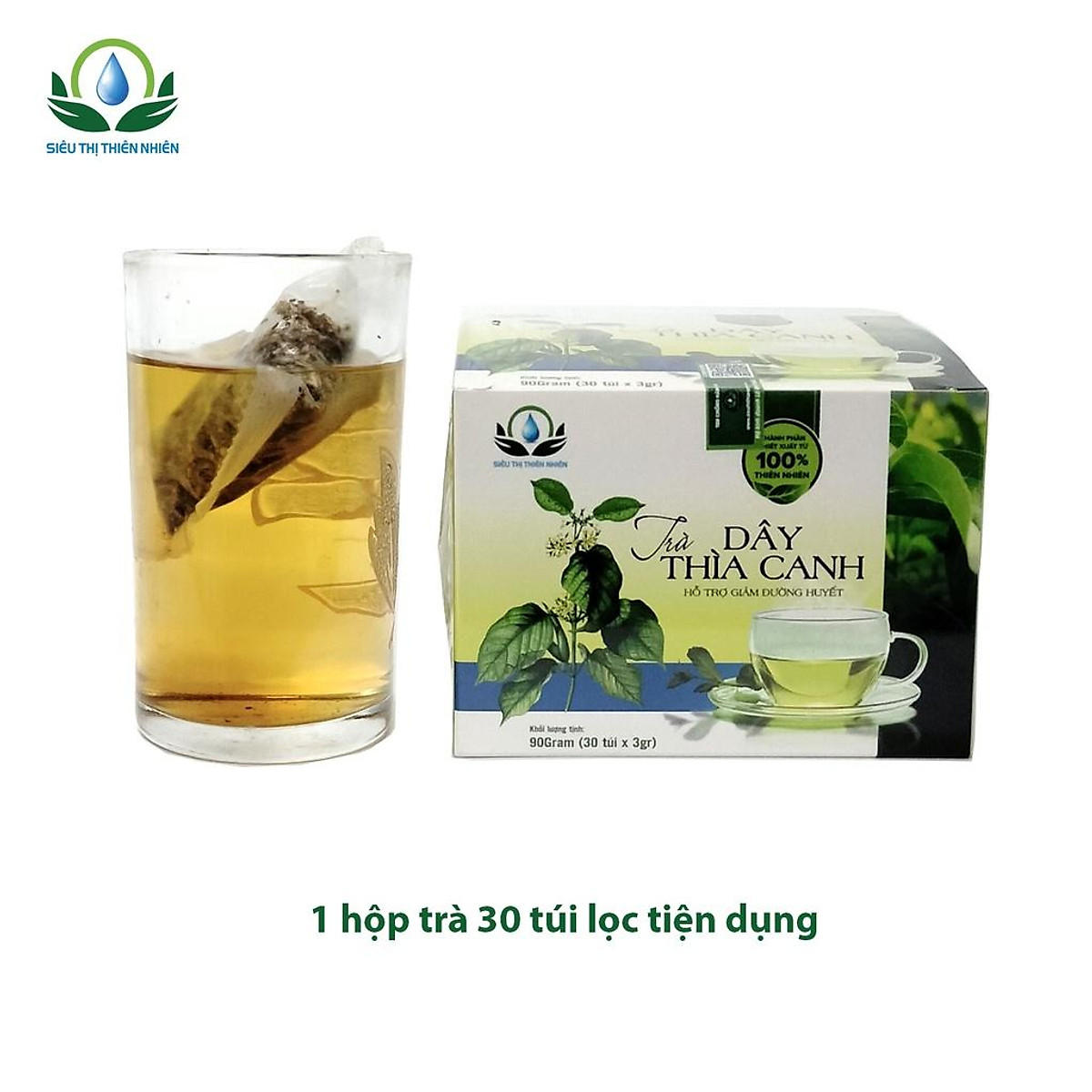 Trà Dây Thìa Canh hộp 30 Túi Lọc x 3Gram tốt cho người tiểu đường của Siêu Thị Thiên Nhiên