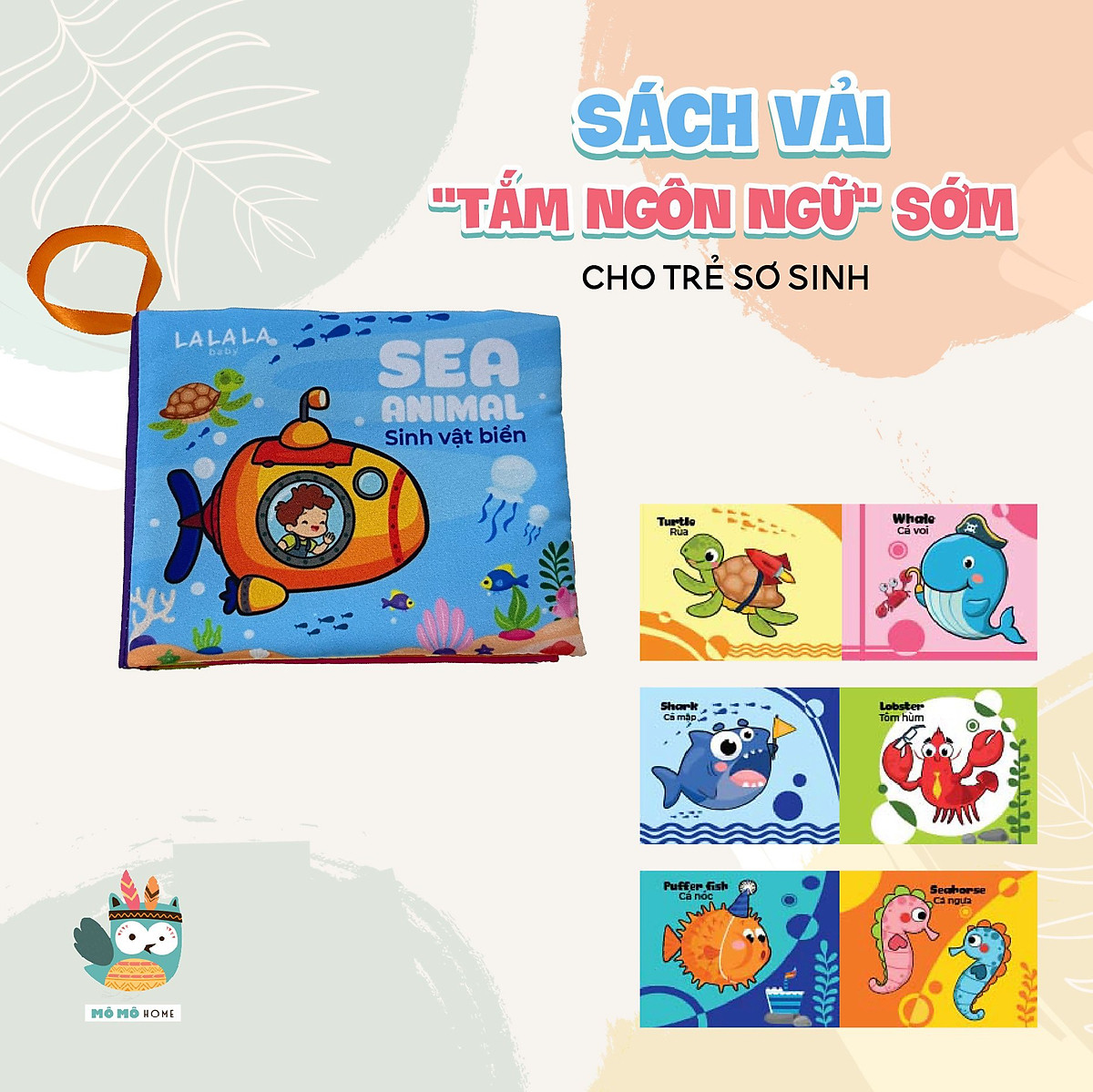 Sách vải Lalala baby kích thích thị giác cho bé sơ sinh 0 đến 12 tháng