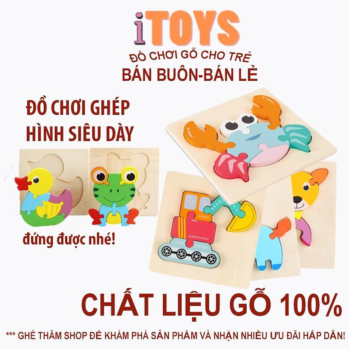 Mua Đồ Chơi Trẻ Em Xếp Hình Cho Trẻ Em Từ 2 Đến 4 Tuổi, Trò Chơi Ghép Hình  Con Vật Thông Minh Cho Bé, Độ Dày Sản Phẩm 9Mm, Hàng Nội