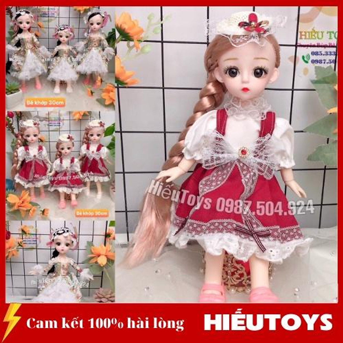 Búp Bê Barbie Khơp 30cm Mặt Xinh Váy Đẹp Tóc Dài Đồ Chơi Búp Bê Cho