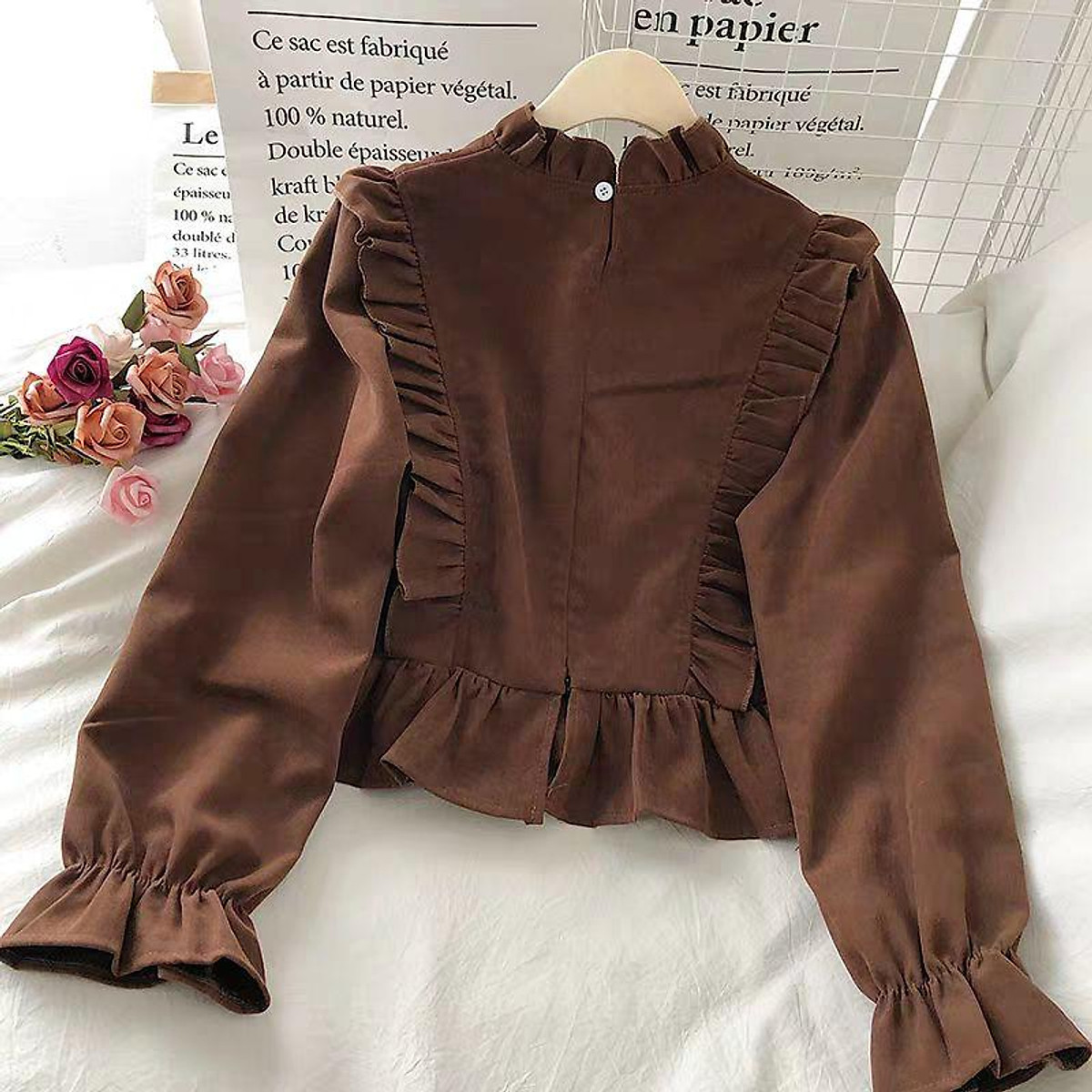 Áo Kiểu Nữ, Dài Tay, Cổ Bèo, Cánh Tiên - Áo kiểu Áo Kiểu Nữ, Dài Tay, Cổ Bèo, Cánh Tiên - Áo Kiểu