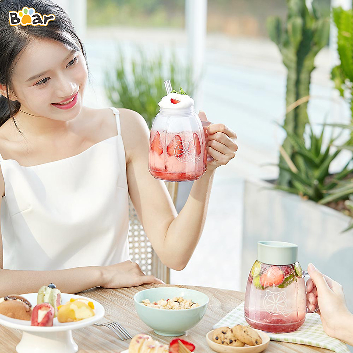 Máy Xay Sinh Tố Cầm Tay Bear, Nghiền Hoa Quả Công Suất Lớn, Chất Liệu An Toàn LLJ-D04A1 - Hàng Chính Hãng