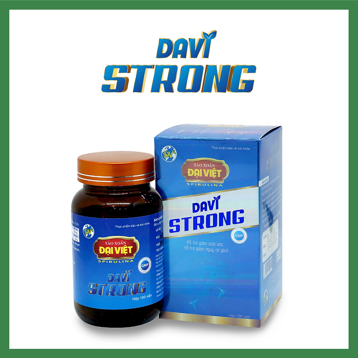 Tảo xoắn Đại Việt Thực phẩm bảo vệ sức khỏe Davi Strong Viên uống