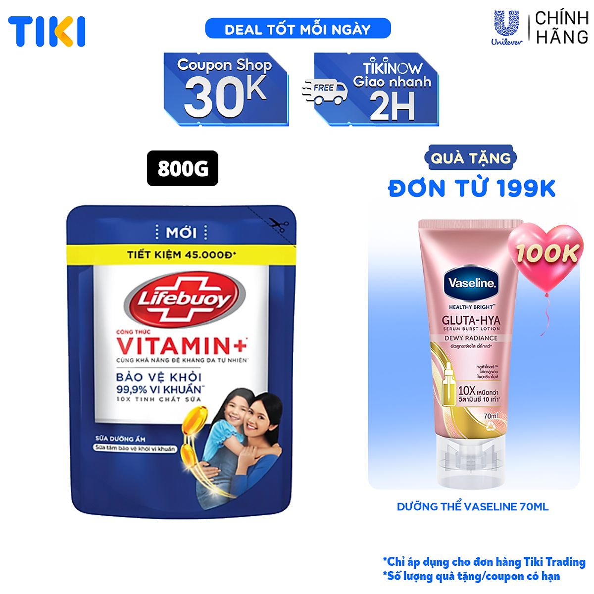 Sữa Tắm Lifebuoy Sạch Khuẩn Chăm Sóc Da Ngăn Ngừa Vi Khuẩn Lây Lan Với Ion Bạc+ Hỗ Trợ Cùng Đề Kháng Da Tự Nhiên Túi 800G