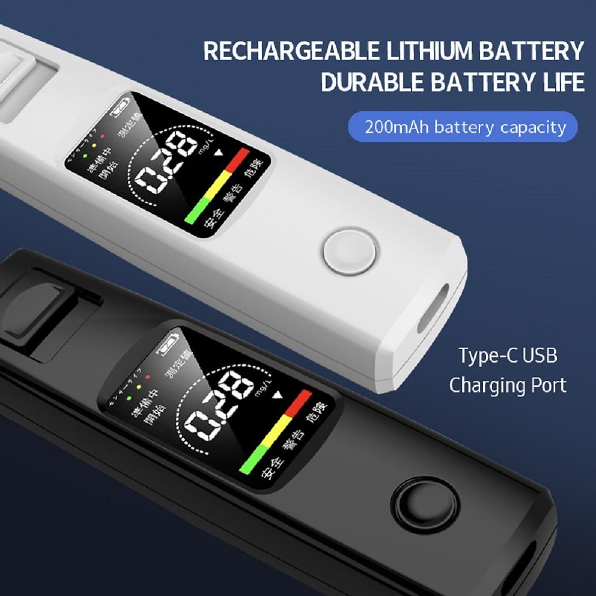 Portable Breathalyzer Noncontact Breath Alcohol Tester Pocket LCD Digital Accurate BAC Detector