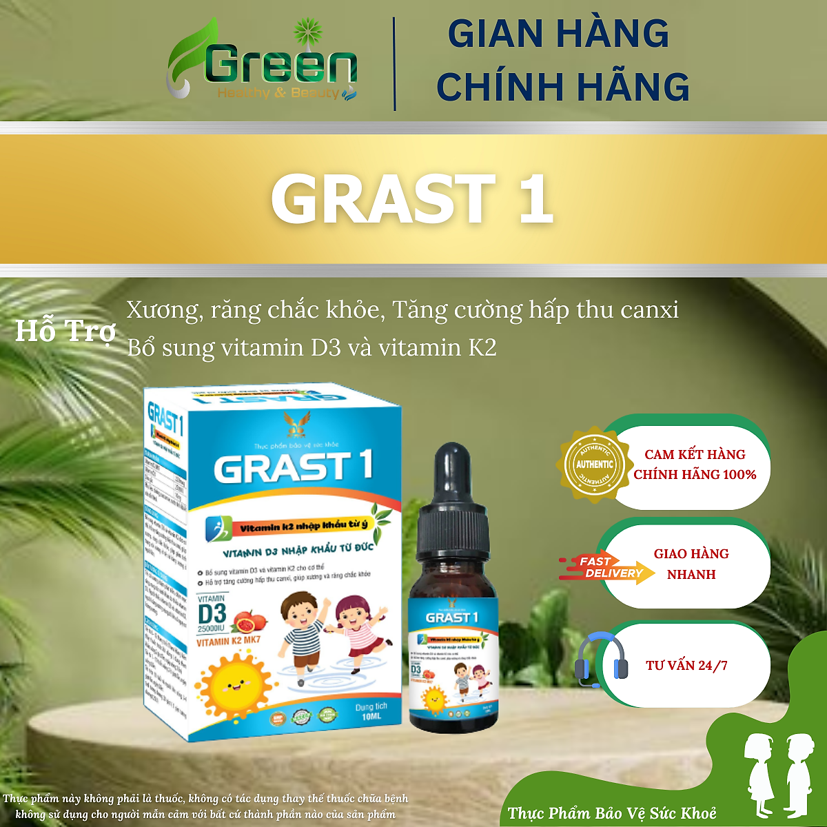 Grast 1 Bổ Sung Vitamin K2+D3 Hỗ Trợ Tăng Cường Hấp Thu Canxi Cho Bé ...