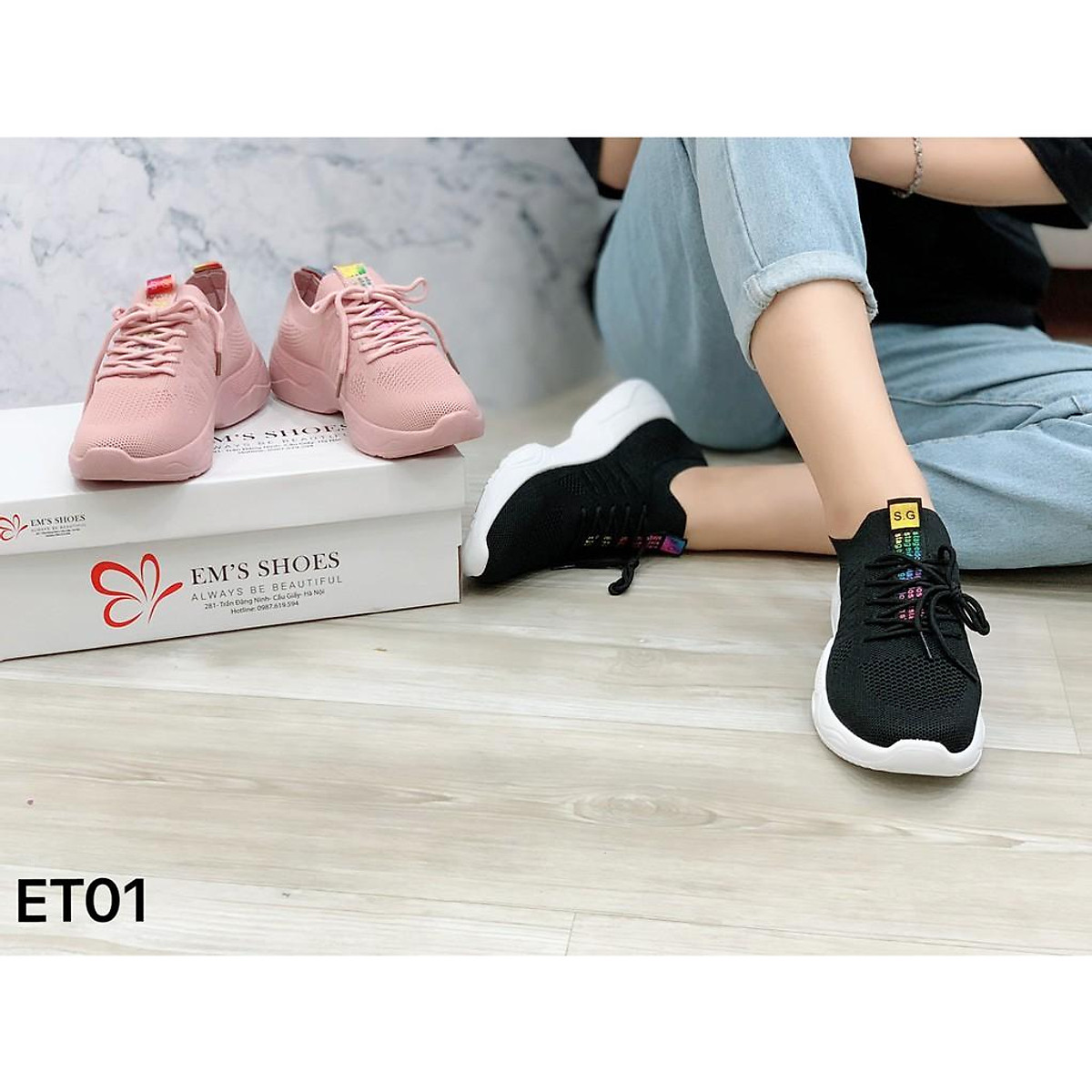 Mua Giày thể thao đẹp Em's Shoes MS: ET01 - Đen,35 tại Emsshoes Giày nữ đẹp