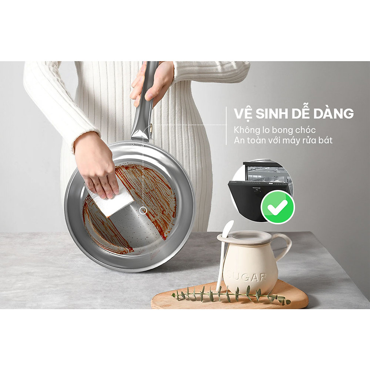 Chảo Inox đa lớp Sunhouse INM6