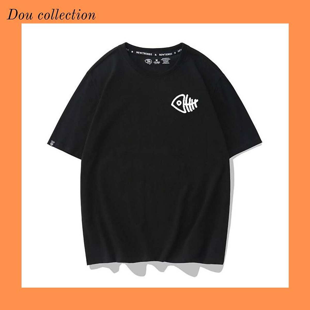 Áo Thun Nữ Tay Ngắn Hình Icon Xương Cá Nhiều Màu - Unisex - Cotton - Mã AT017