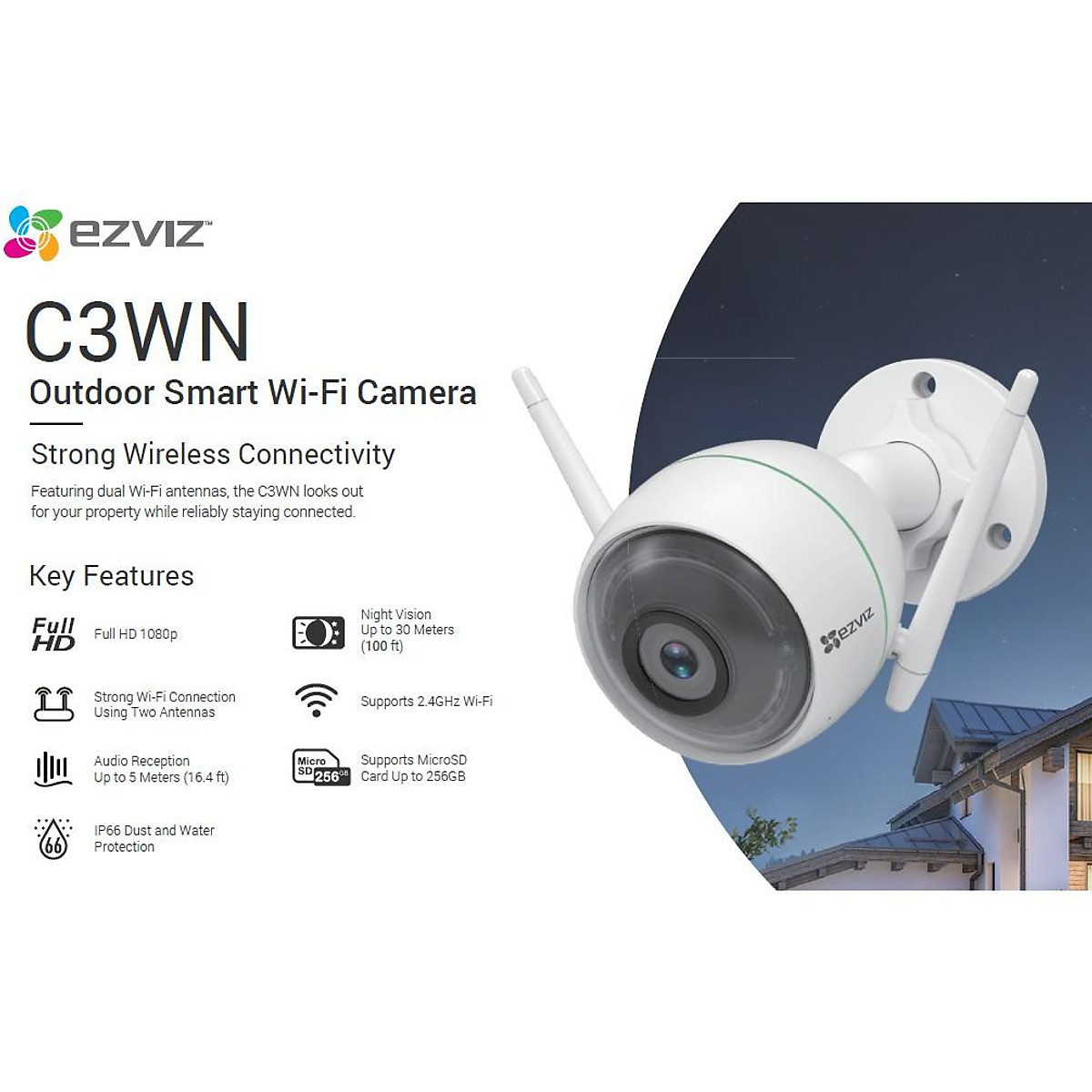 Camera IP WiFi EZVIZ C3WN 2MP (CS-CV310-A0-1C2WFR) - Thẻ Nhớ 32GB | Shop Phân Phối Camera | Tiki