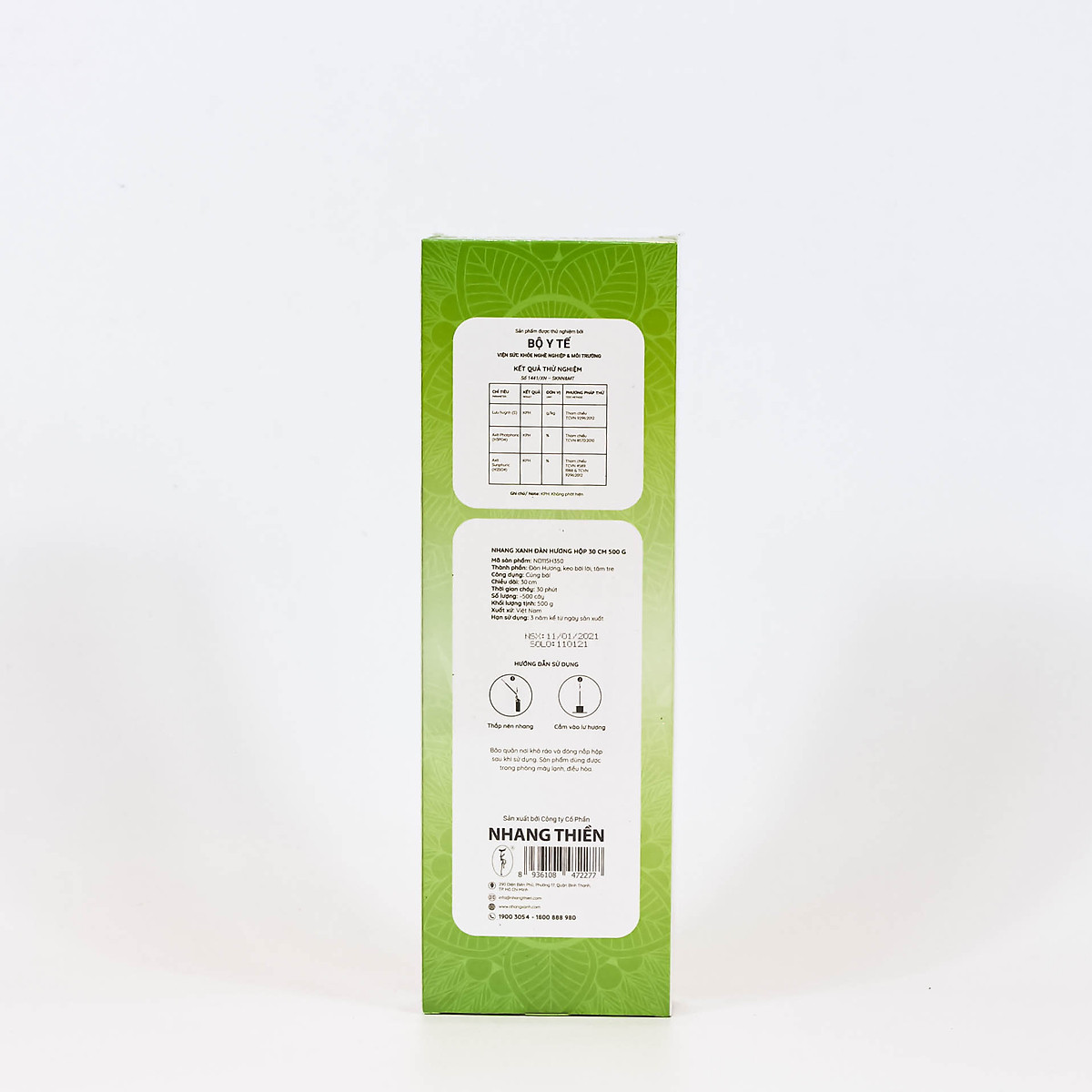 Nhang Xanh Đàn Hương - 30cm - 500 cây - 500g - Bột gỗ từ Ấn Độ - Nhang Thiền