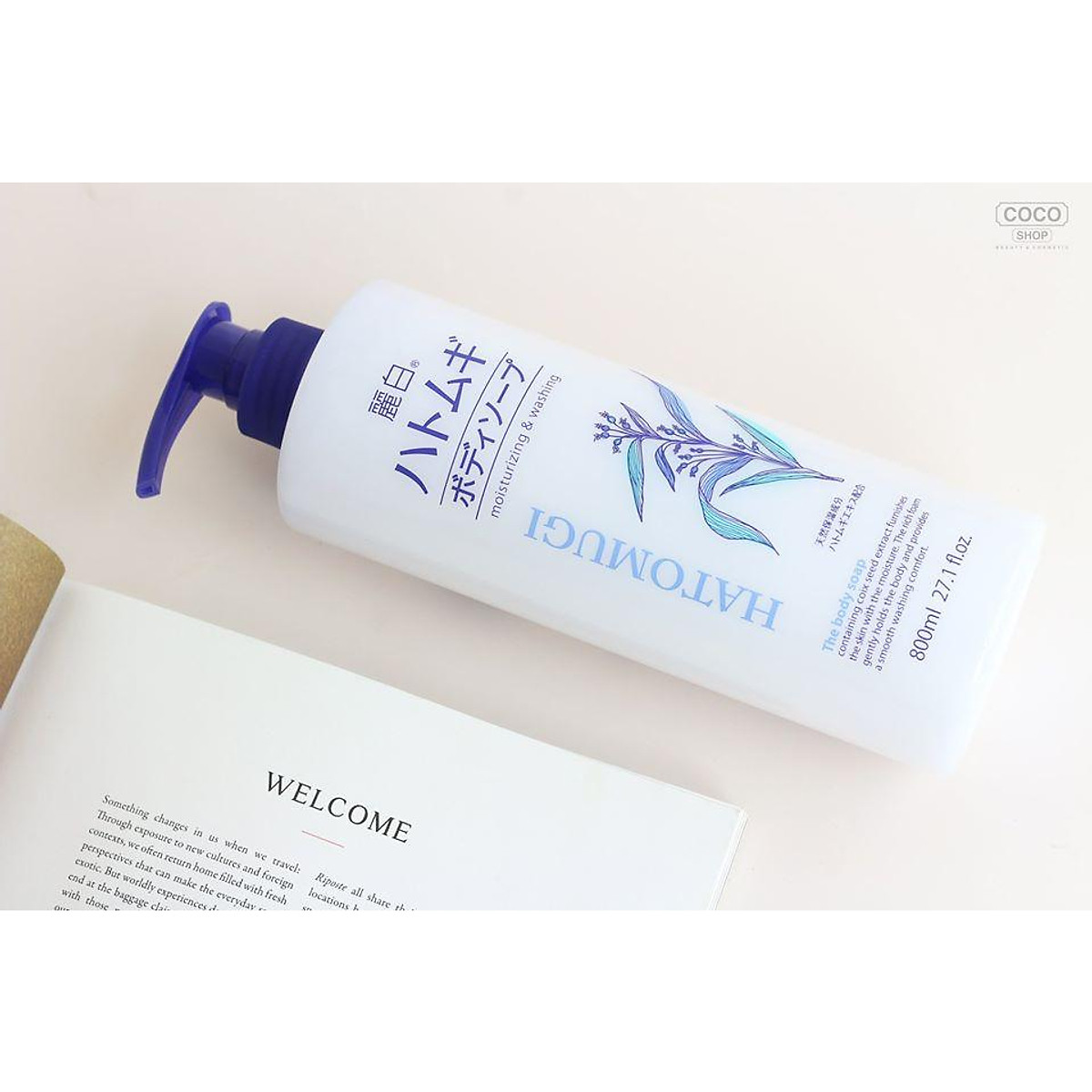 Sữa Tắm Trắng Da Giữ Ẩm Hatomugi Nhật Bản 800ml