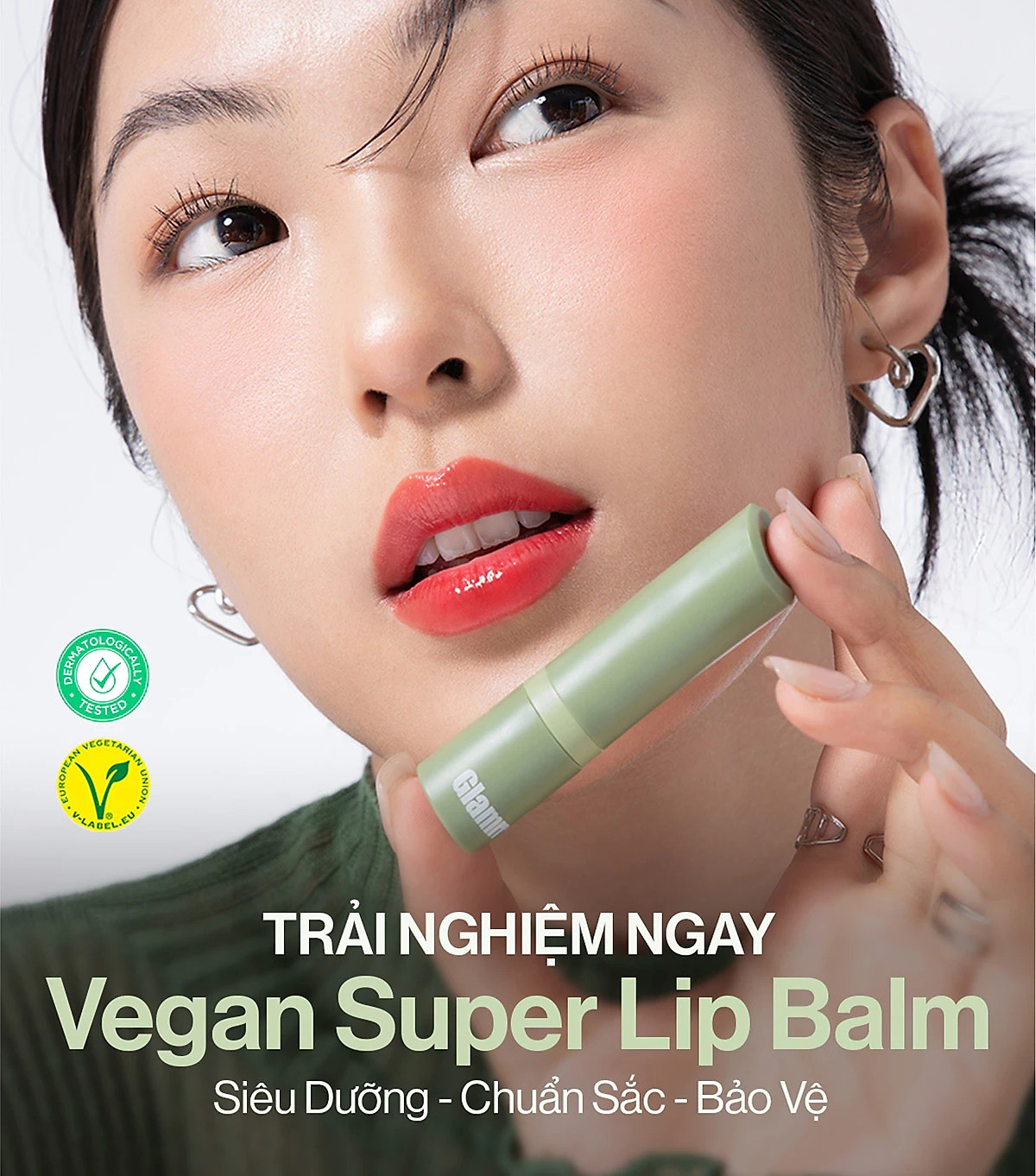 Son dưỡng môi thuần chay có màu GLAMRR Q V​E​G​A​N S​U​P​E​R L​I​P B​A​L​M 4.5g by Gilaa
