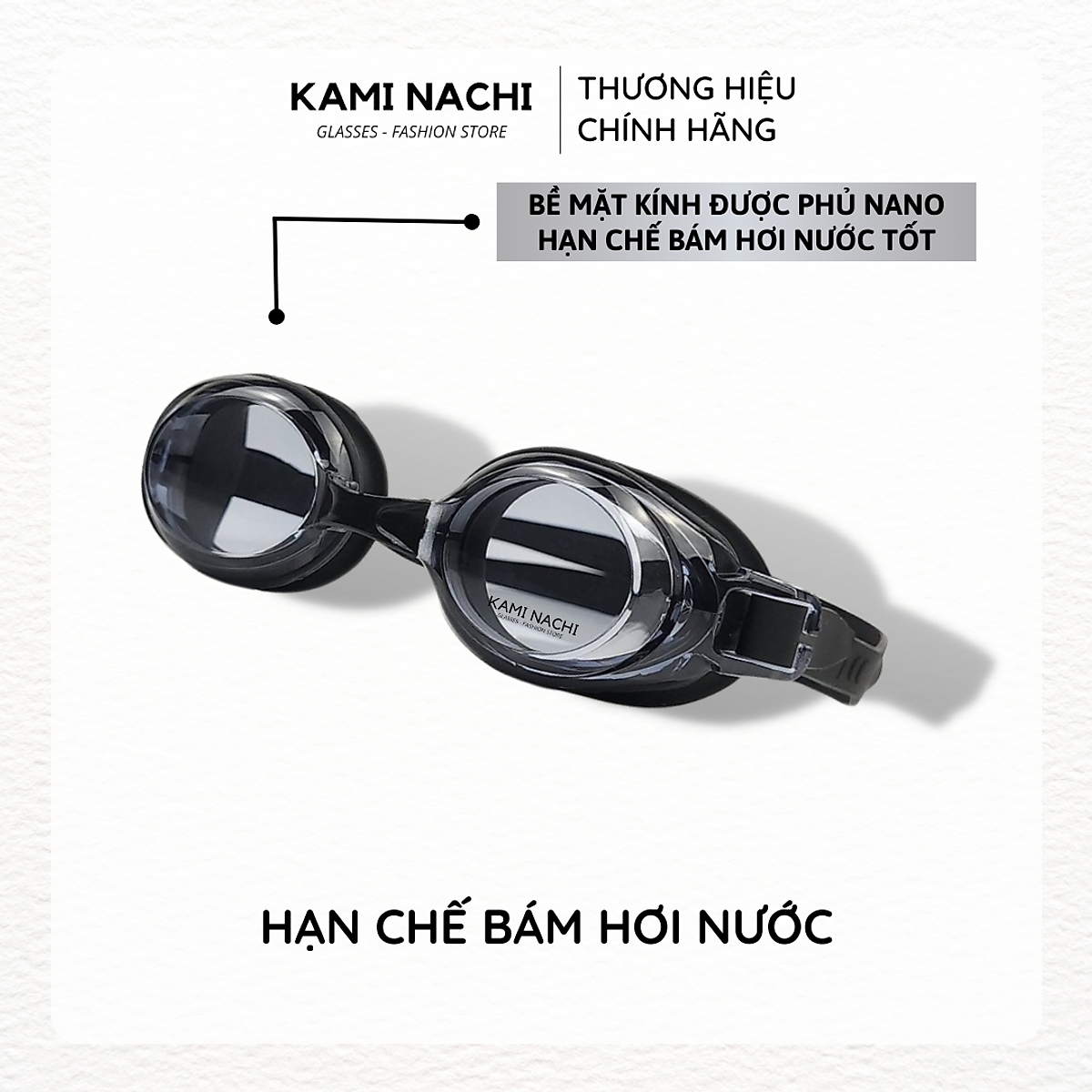 Kính bơi cận cho người lớn nam nữ có độ từ 1.5 độ đến 9.0 độ chính hãng KAMI NACHI - Mắt kính bơi cận thị chống bám hơi nước
