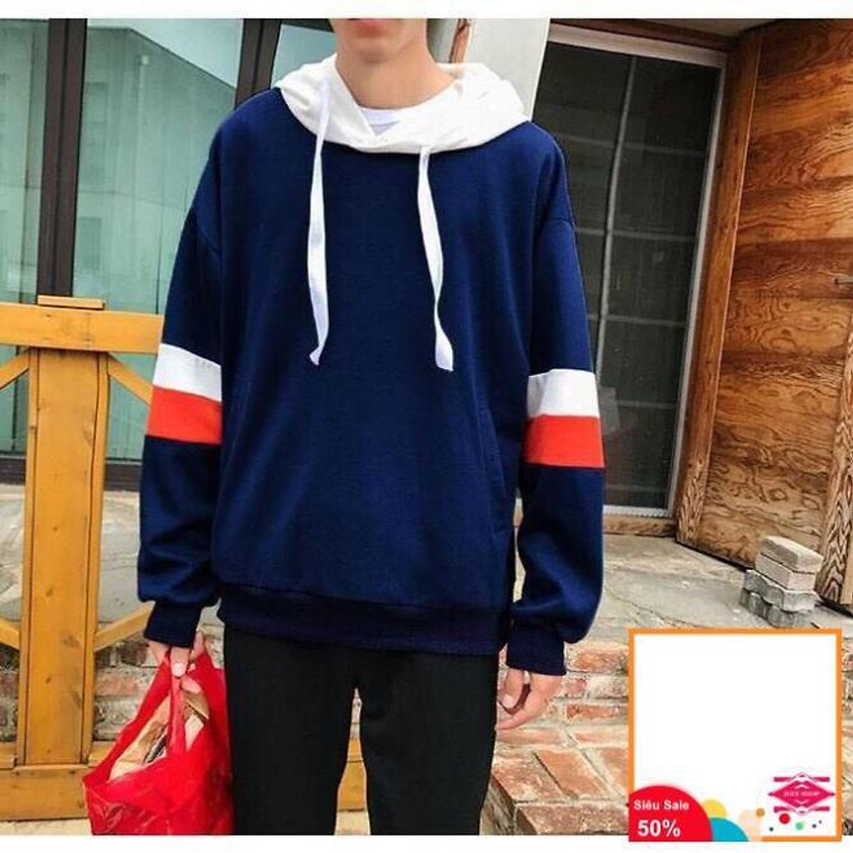 ÁO HOODIE NAM NỮ PHỐI HAI SỌC CAO CẤP