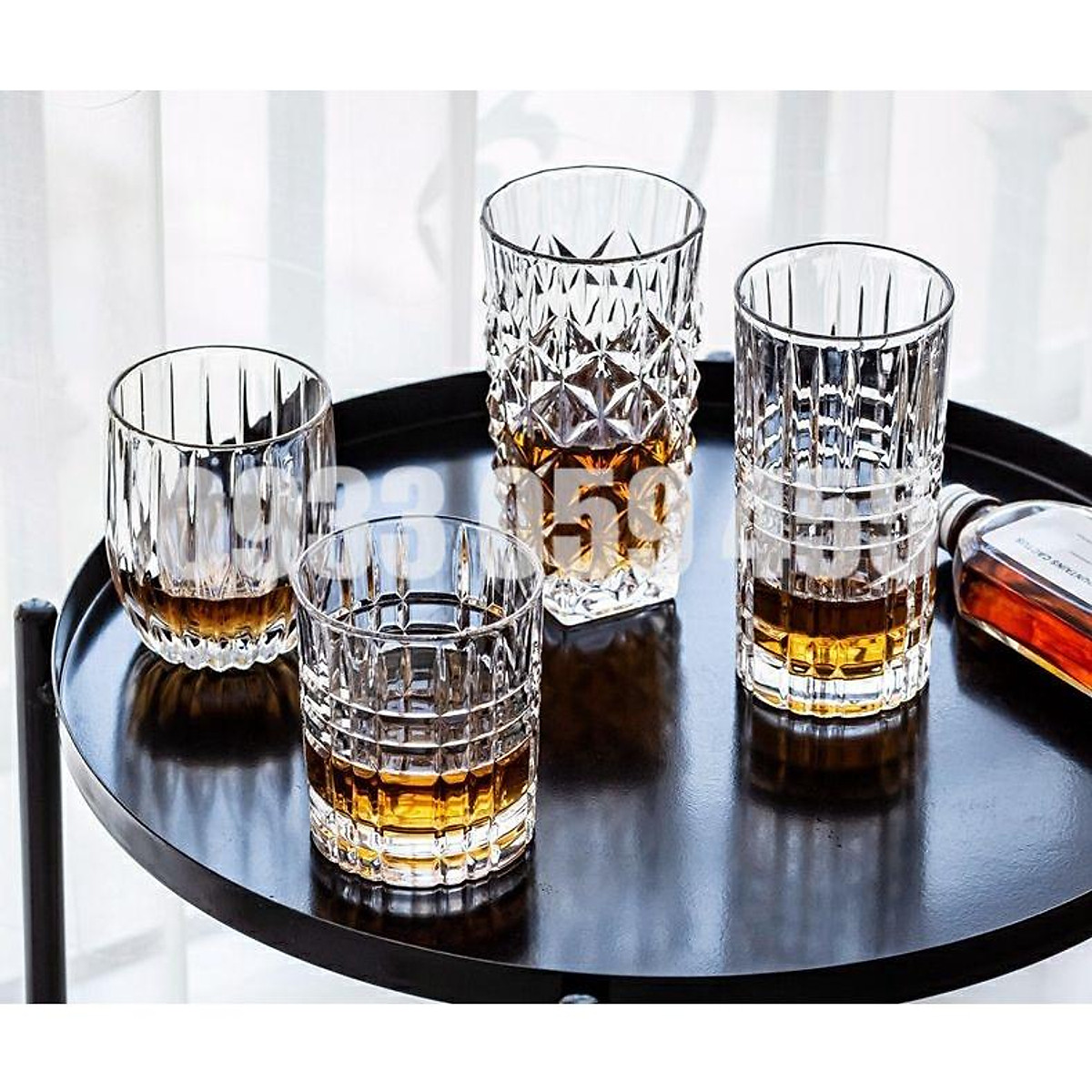 Bộ 6 ly uống nước thủy tinh pha lê cao cấp kim cương, cốc uống ruou