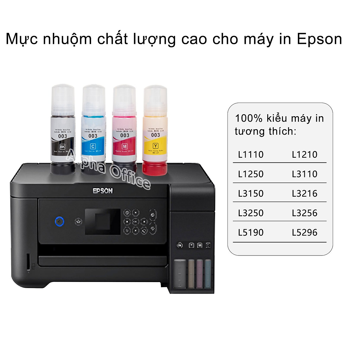 HCM- COMBO 4 màu Mực in màu Epson 003 70ml dùng cho máy in L1110/ L3110/ L3150/ L5190/ L1216/ L1210/ L3216/ L3210/ L3250/ L3256/ L5290, hàng nhập khẩu.