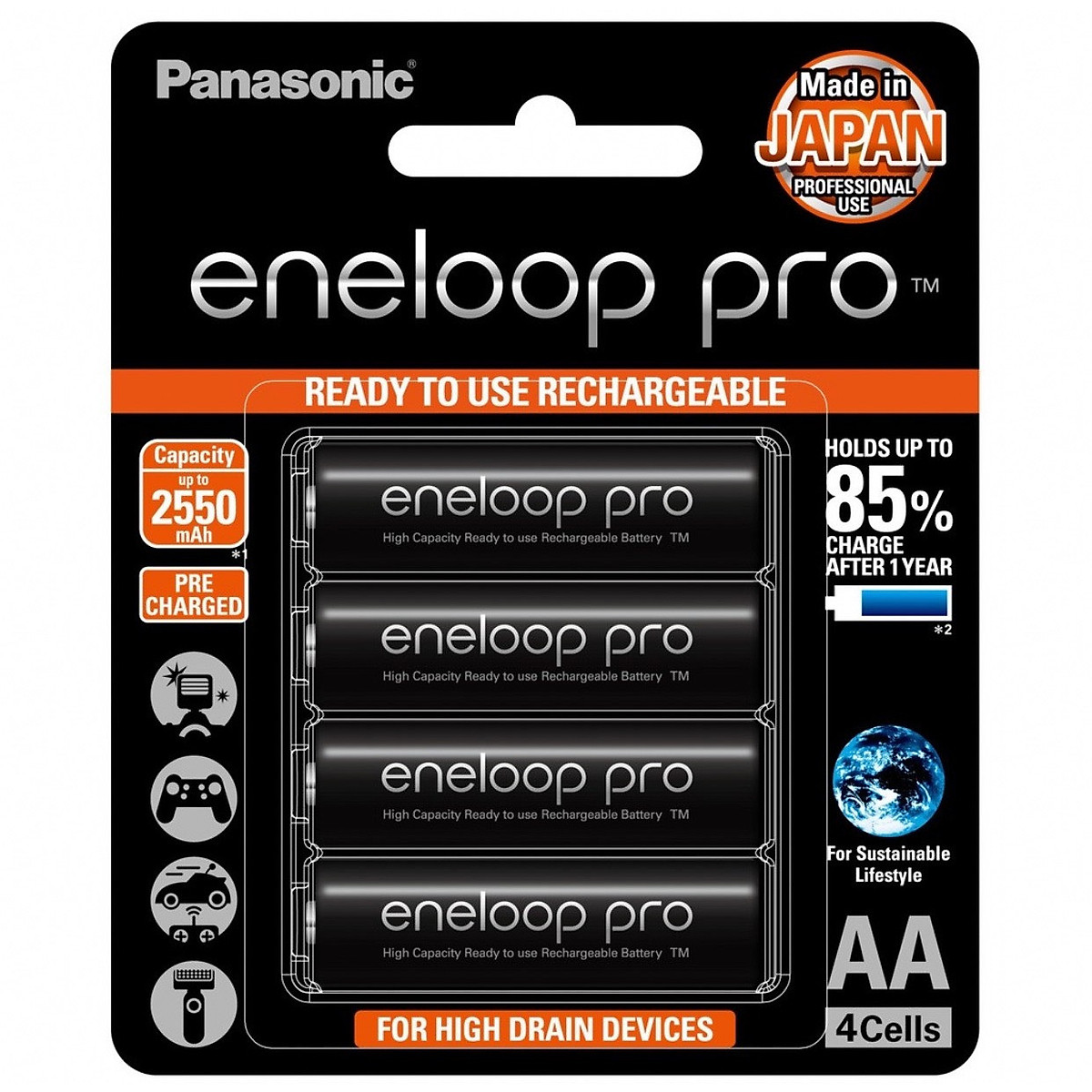 Pin Sạc AA Eneloop Pro 2550 mah Made In Japan - Hàng Chính Hãng ( Panasonic Việt Nam nhập khẩu và Phân Phối)