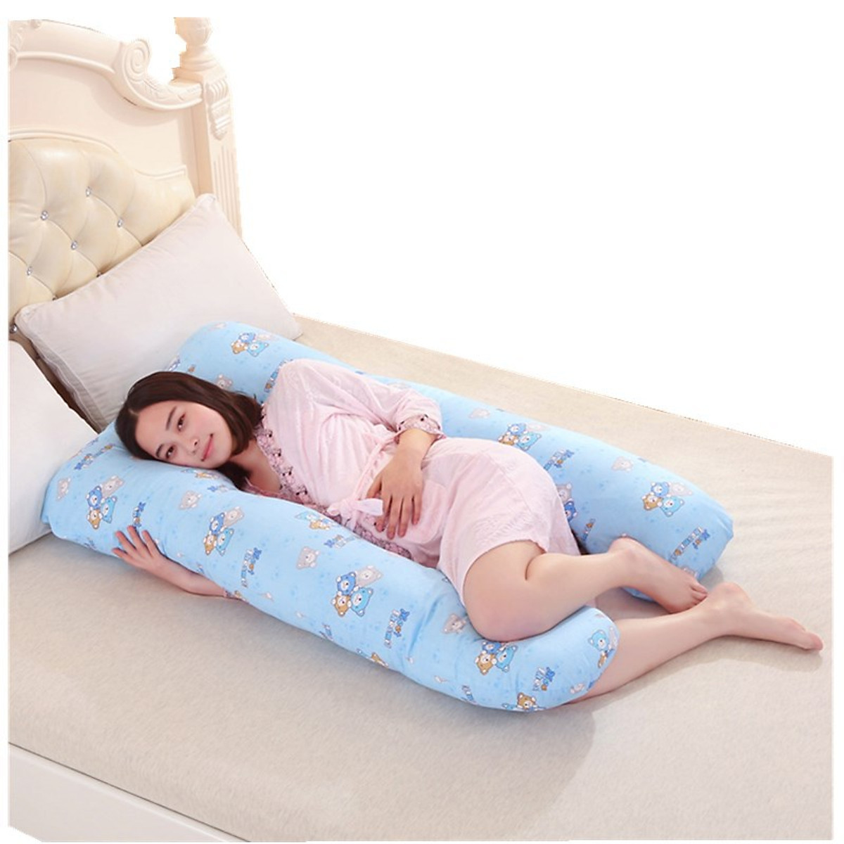 Gối Ôm Bà Bầu Chữ U DRU- Hàng Chính Hãng