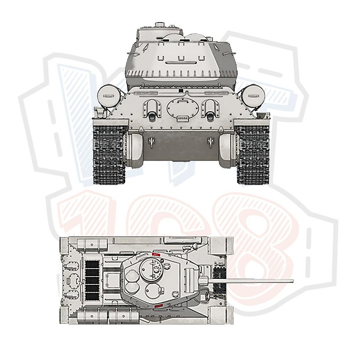 Xe tăng Soviet T3485  Kit168 Đồ Chơi Mô Hình Giấy Download Miễn Phí   Free Papercraft Toy