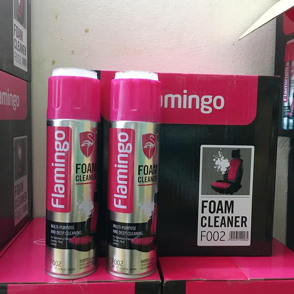 Chai xịt bọt Flamingo F002 vệ sinh da làm sạch ghế da , nội thất ô tô - Làm sạch ghế da, nỉ, taplo
