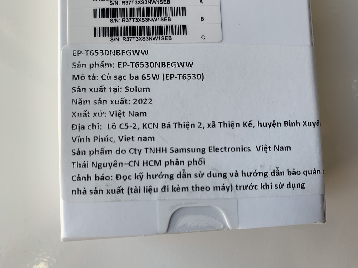 Củ sạc ba cổng Samsung T6530 (Max 65W) (Không kèm cáp) - Hàng Chính Hãng