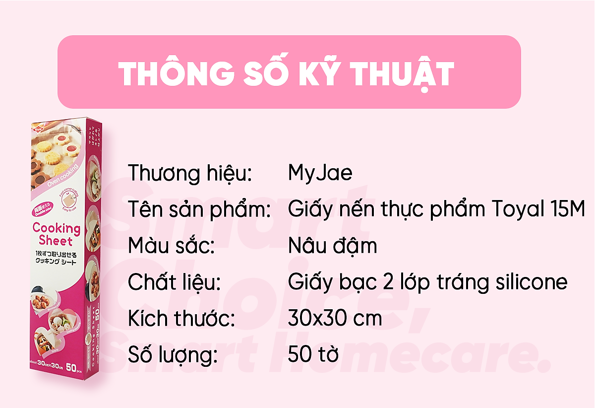 Giấy Nến 2 Mặt Lót Nồi Chiên, Nướng Bánh, Giấy Lót Chống Dính 30cm x 30cm (50 Tờ/Hộp)