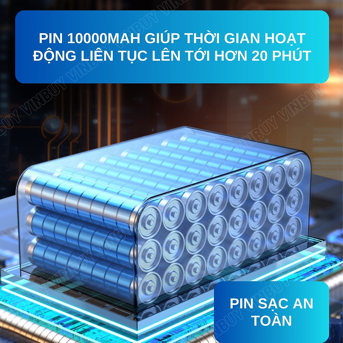 Máy hút bụi cầm tay, hút bụi xe ô tô, xe hơi, giường nệm, lực hút mạnh 22000PA, pin sạc không dây - Chính hãng VinBuy