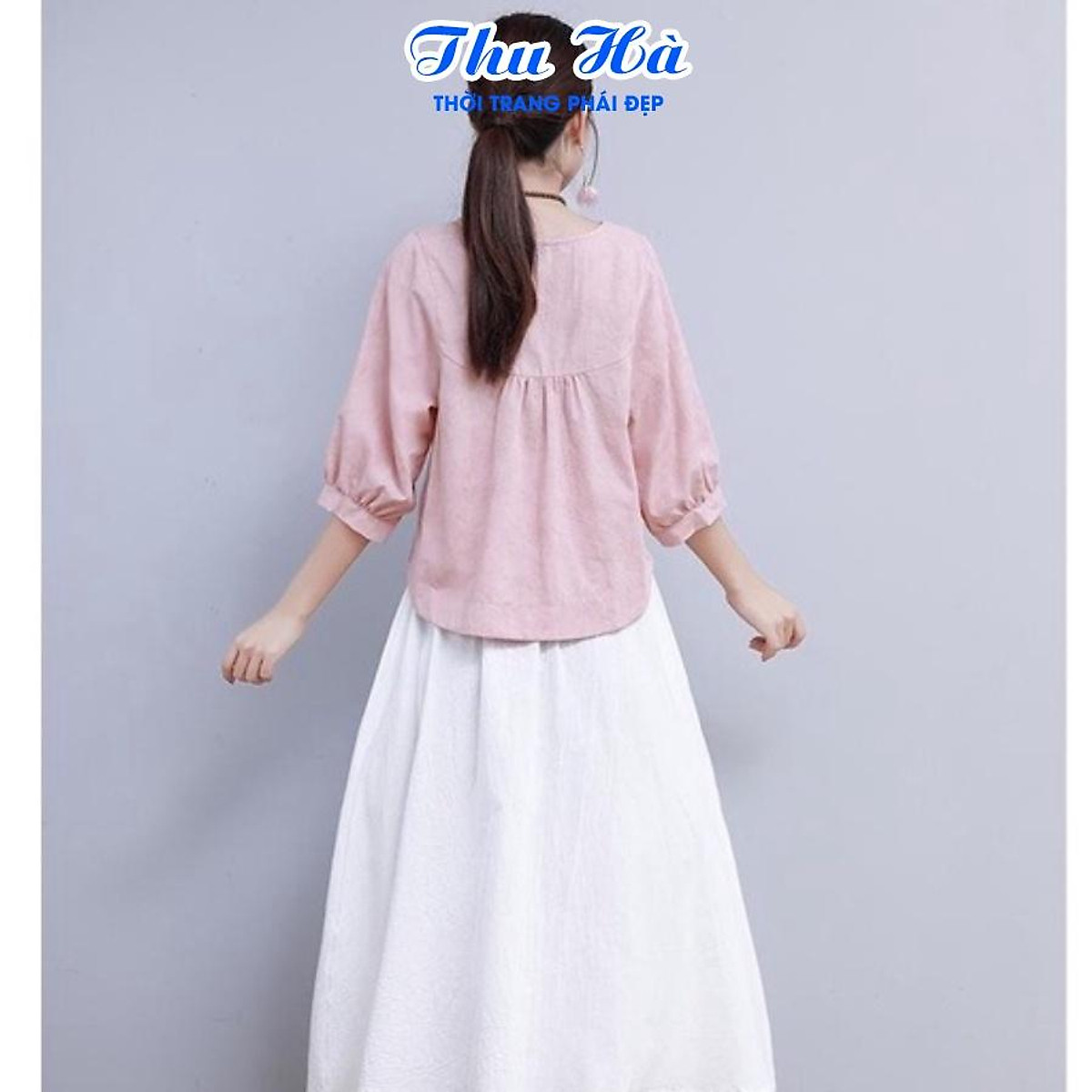Áo kiểu cánh dơi nữ Hàn Quốc Thu Hà chất liệu đũi tơ mềm mịn mát Áo Kiểu Cánh Dơi Nữ Hàn Quốc Thu Hà Chất Liệu Đũi Tơ Mềm Mịn Mát