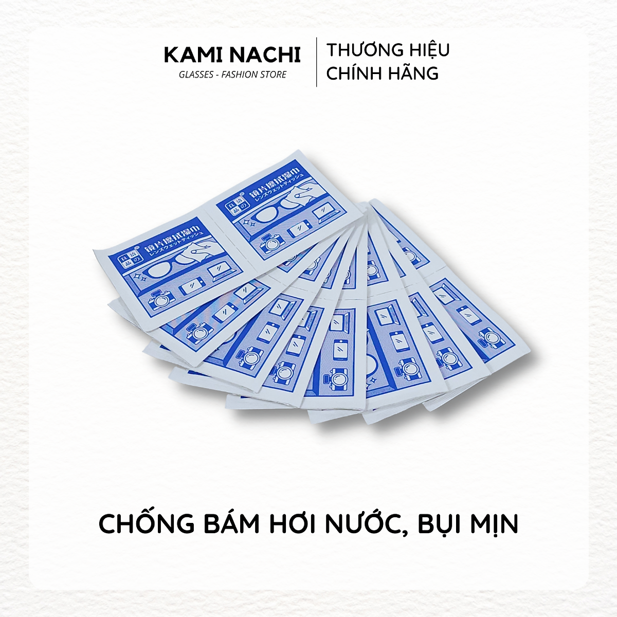 Hộp 100 miếng khăn lau nano hàng loại 1 KAMI NACHI dùng 1 lần - Chống bám hơi nước, chống mờ sương cho kính