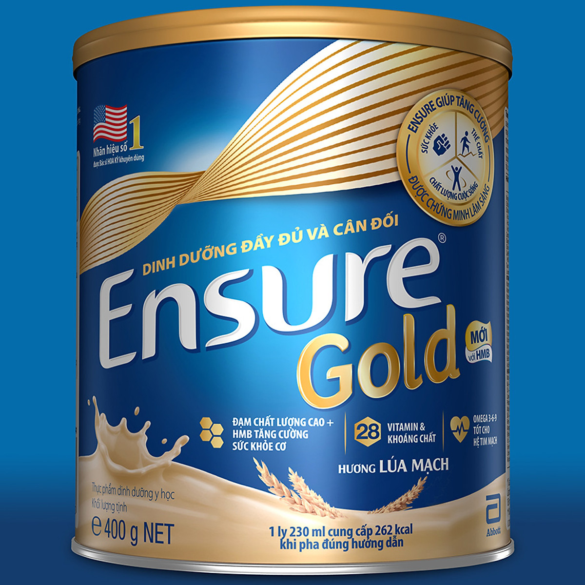 Thực phẩm dinh dưỡng y học: Ensure Gold hương Lúa mạch 400g
