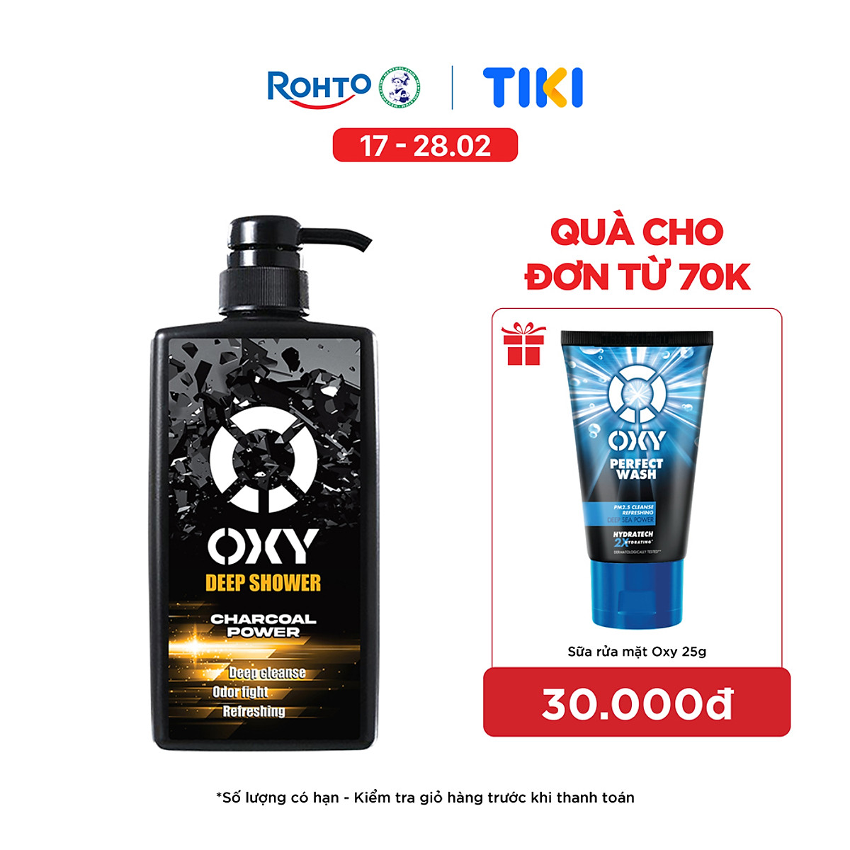 Sữa tắm cho nam sạch sâu, khử mùi cơ thể Oxy Deep Shower
